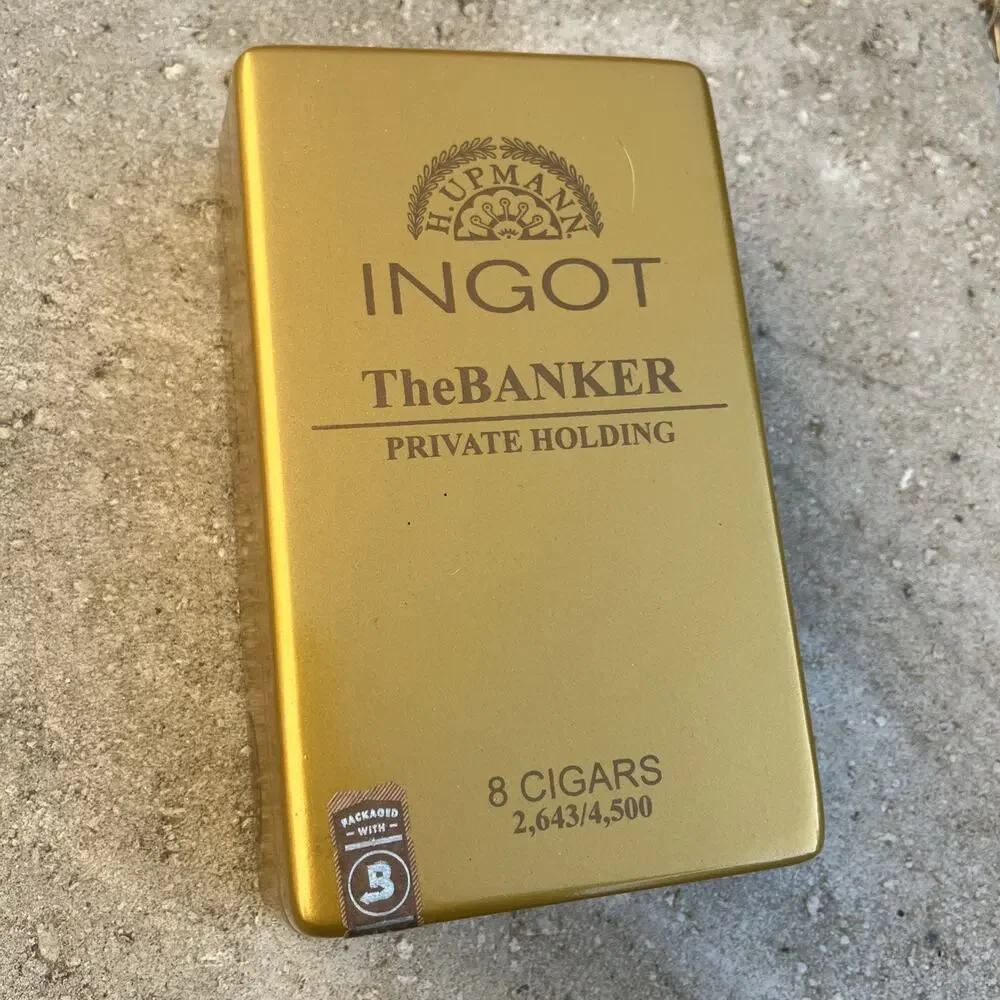 H. Upmann Empty Wood Cigar Box Ingot The Banker Private Holding Gold Bar